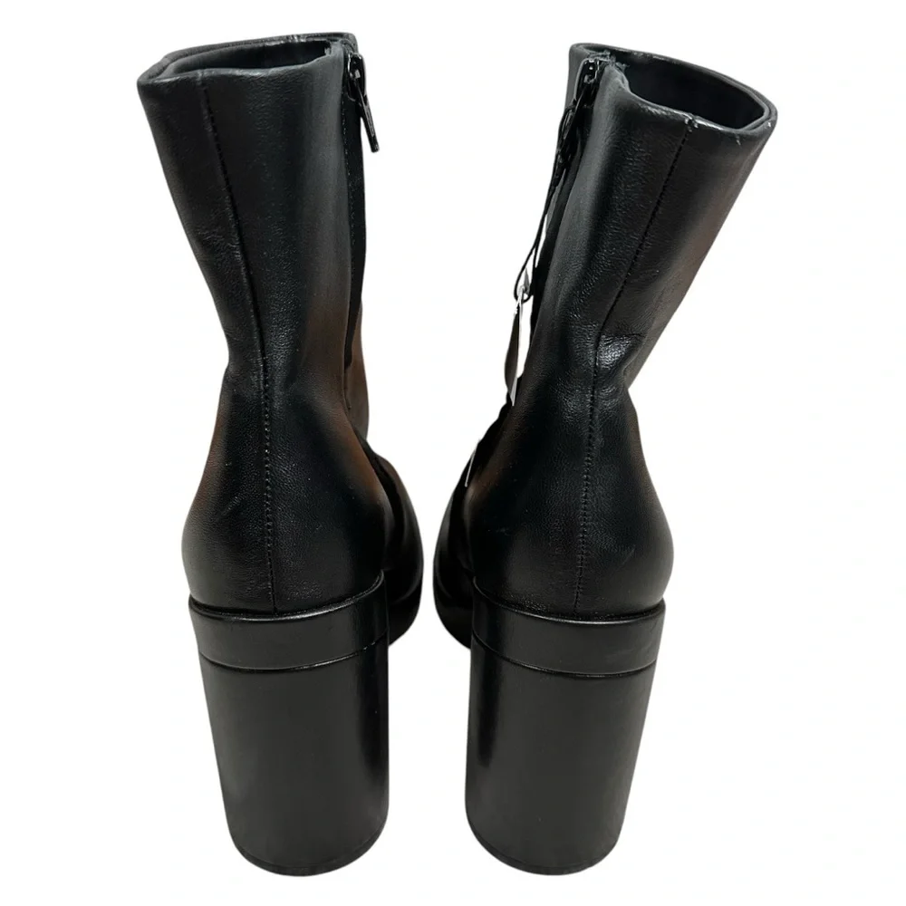 ZARA PLATFORM LEATHER HEELED ANKLE BOOTS